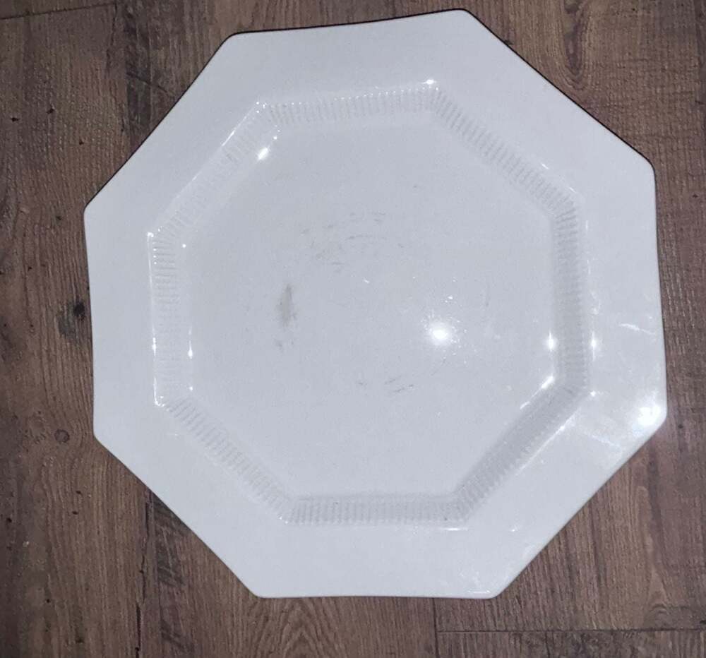 Vintage Independence Ironstone 14-inch Octagonal White Serving Platter